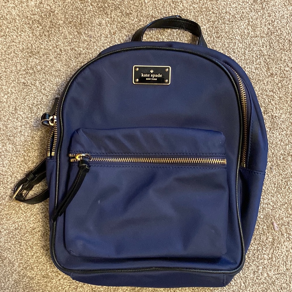 Kate Spade Navy Canvas Backpack